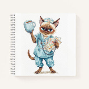 Nurse is having Coffee Break for Cat Lovers Notebook