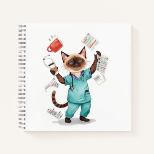 Nurse is having Coffee Break for Cat Lovers Notebook