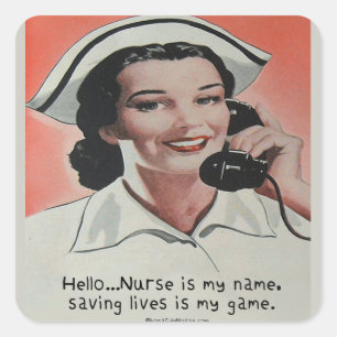 Nurse is my Name Square Sticker