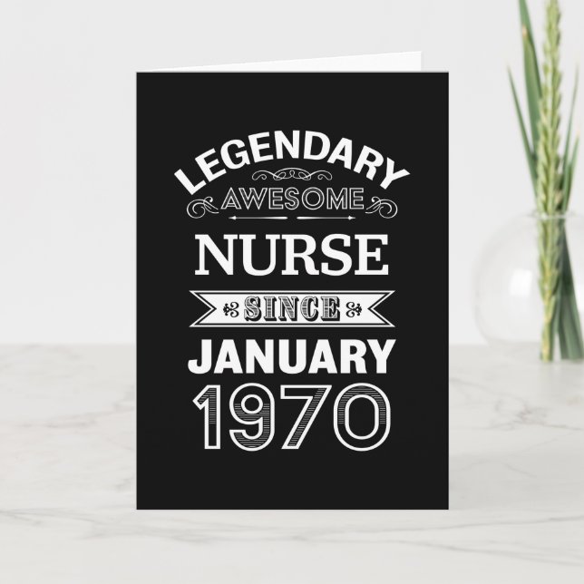 Nurse January 1970 50th Birthday Gift Card (Front)