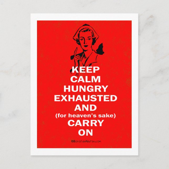 Nurse - Keep Calm and Carry On Postcard (Front)