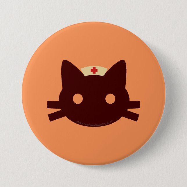 Nurse Kitty 3 Inch Round Button (Front)