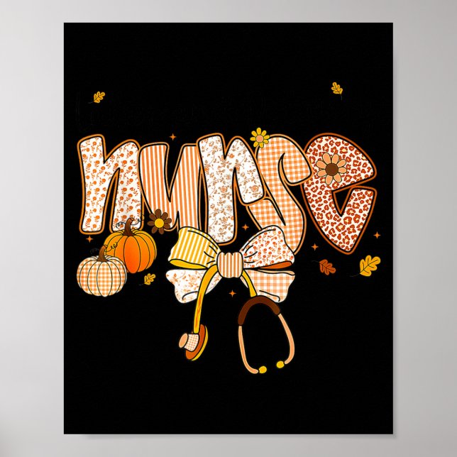 Nurse Labor And Delivery Coquette Fall Pumpkin Tha Poster (Front)