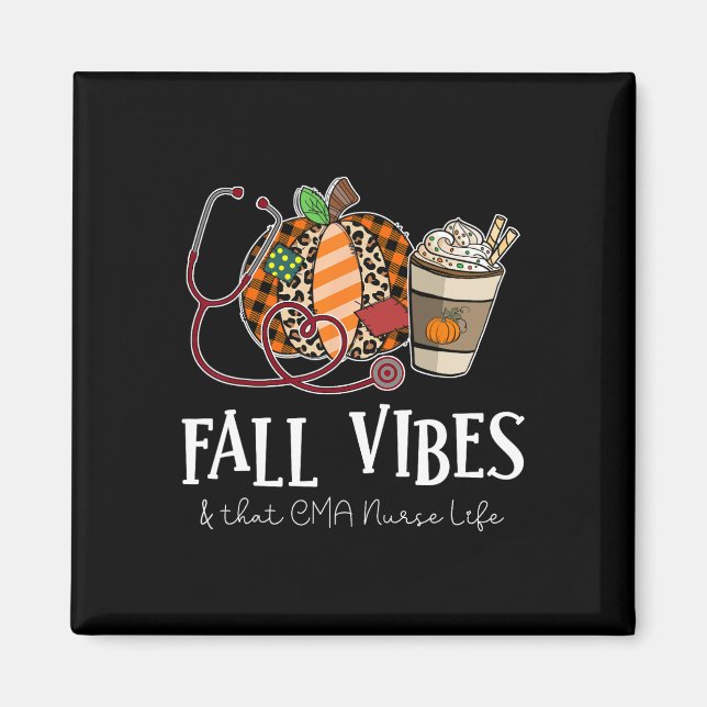 Nurse Leopard Pumpkin Fall Vibes And That CMA Nurs Magnet (Front)