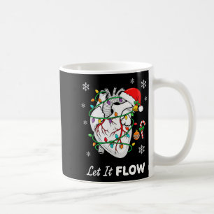 Nurse Let It Flow Anatomy Heart Cardiac Christmas Coffee Mug
