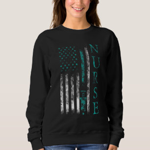 Nurse Letter Initial Registered Nurse American Fla Sweatshirt