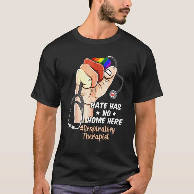 Nurse Lgbt Pride Hate Has No Home Here Respiratory T-Shirt (Front)