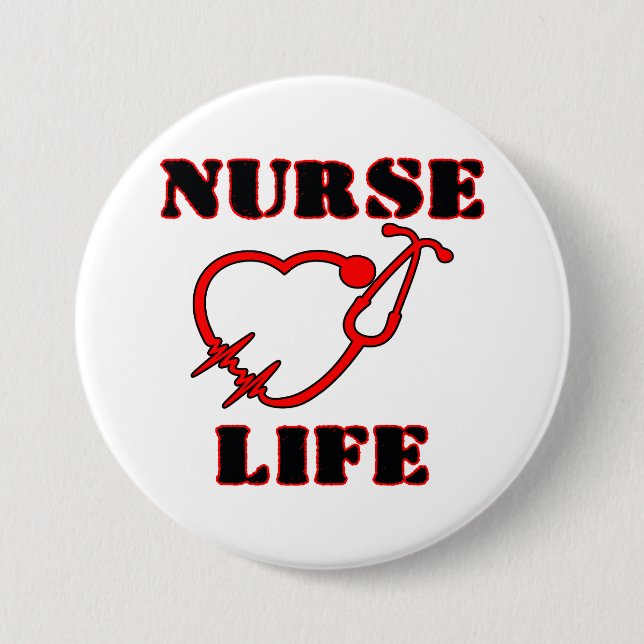 NURSE LIFE 3 INCH ROUND BUTTON (Front)