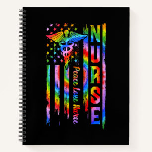 Nurse Life American Flag Nursing Peace Love Nurse  Notebook