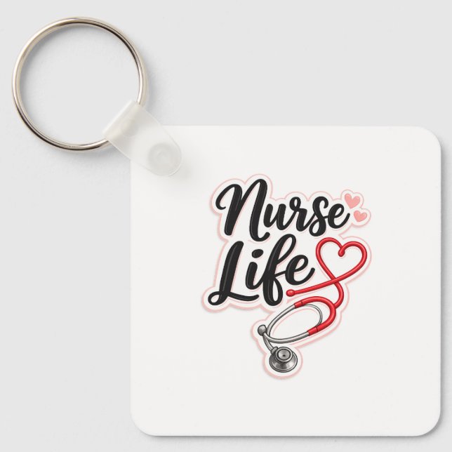 Nurse Life Custom Keychain Gift Design (Front)