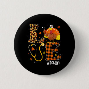 Nurse Life Fall Pct Nurse Leopard Plaid Thanksgivi 2 Inch Round Button