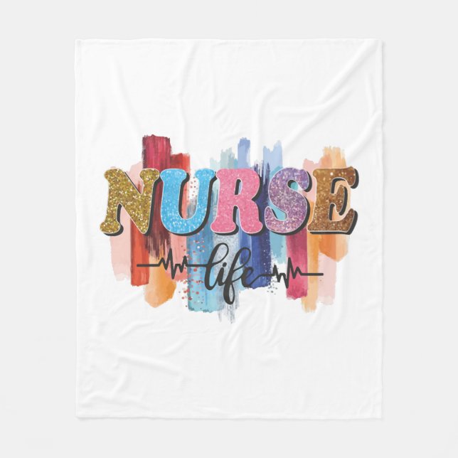 Nurse life  fleece blanket (Front)