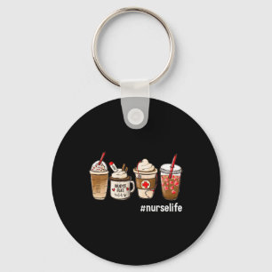 Nurse Life Funny Coffee Nurses Fuel Registered Nur Keychain