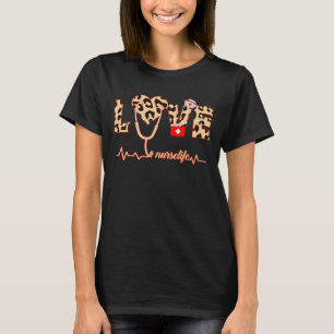 Nurse Life Gifts RN LPN CNA Healthcare Cheetah T-Shirt