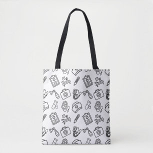 Nurse Life Icon Pattern Tote Bag