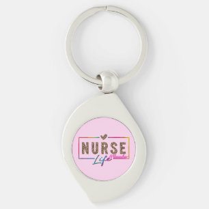 "Nurse Life" in Elegant Rainbow Colours Keychain