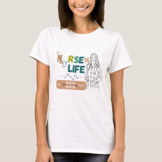 "Nurse Life - Mains fortes, T-shirt Coeur de soins