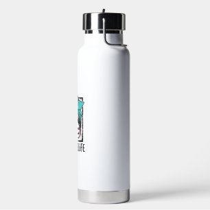 Nurse Life Messy Bun Rainbow Bow Vector Design_1 Water Bottle