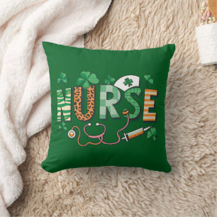 Nurse Life Nurse Day Gifts St Patricks Day  Throw Pillow