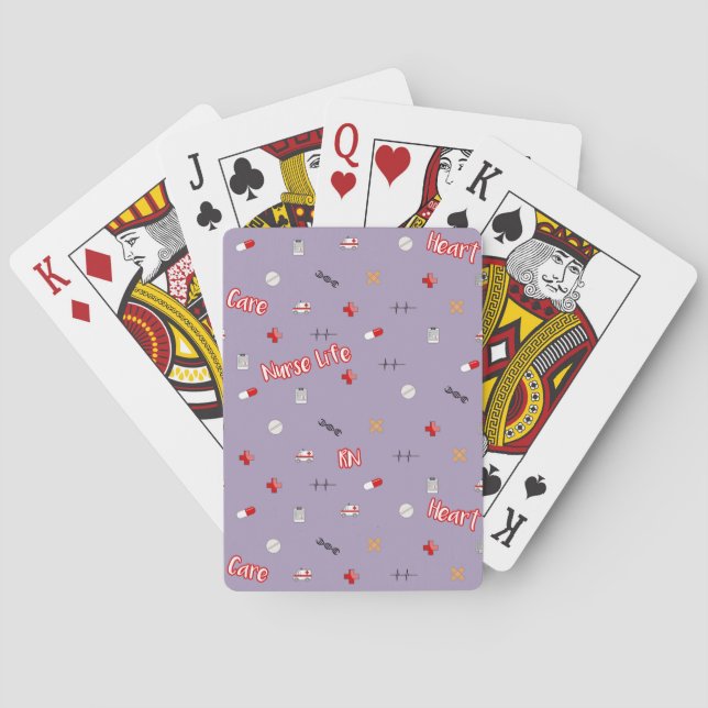 Nurse Life Pattern Playing Cards (Back)