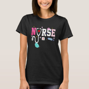 Nurse Life Rn Lpn Cna Healthcare Cheetah Heart Leo T-Shirt