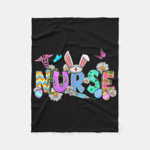 Nurse Life Stethoscope Nursing Cute Easter Bunny E Fleece Blanket