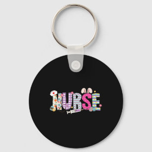 Nurse Life Stethoscope Nursing Cute Easter Bunny E Keychain