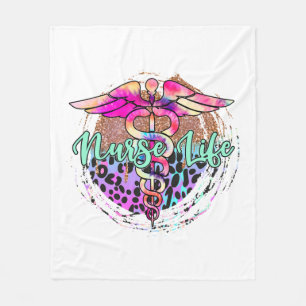 Nurse life Sticker 1 Fleece Blanket