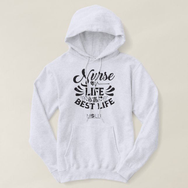 Nurse Life Sweat - shirt à capuche de couleur clai (Design devant)