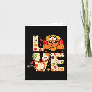 Nurse Life Thanksgiving Fall Women Card