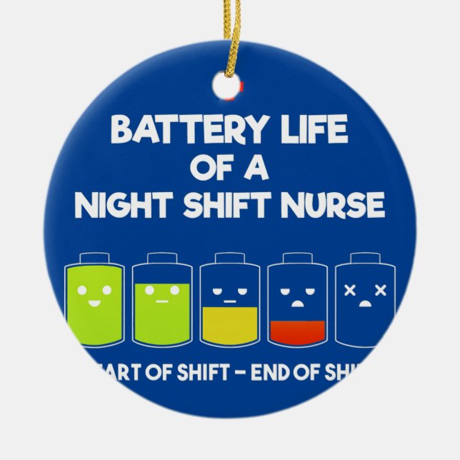 Nurse Lifesavers Nursing Energy Night Shift Ceramic Ornament (Front)