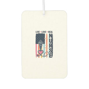 Nurse Live Love Heal Patriotic Vintage Vector Desi Air Freshener