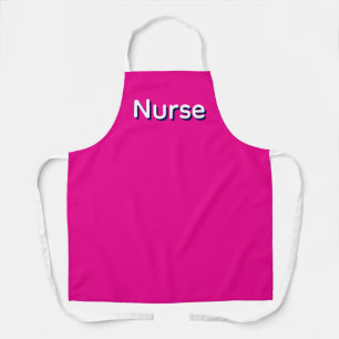 Nurse Logo Clinic Hospital Home Care Hot Pink Apron