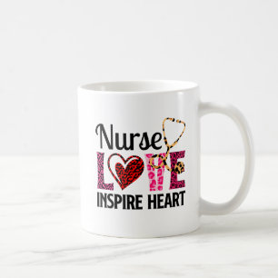 Nurse Love Inspire Heart – Motivational Nurse Word Coffee Mug
