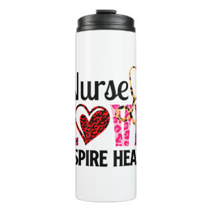Nurse Love Inspire Heart – Motivational Nurse Word Thermal Tumbler