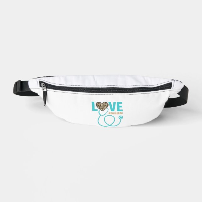 Nurse Love Leopard Stethoscope Vector Design_1 Fanny Pack (Front)