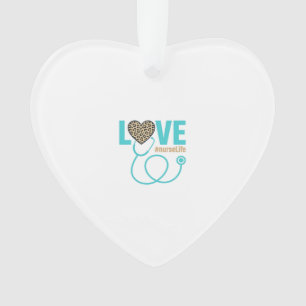 Nurse Love Leopard Stethoscope Vector Design_1 Ornament