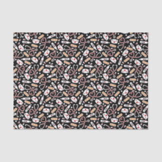 Nurse Love Print Black Background Tissue Paper