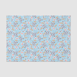 Nurse Love Print Blue Background Tissue Paper
