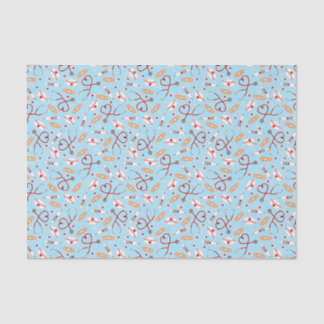 Nurse Love Print Blue Background Tissue Paper