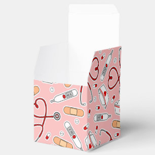 Nurse Love Print Pink Background Favor Box
