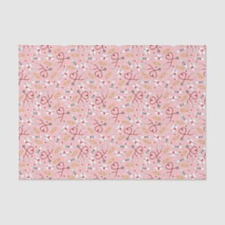 Nurse Love Print Pink Background Tissue Paper