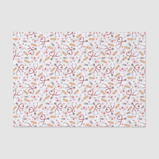 Nurse Love Print White Background Tissue Paper