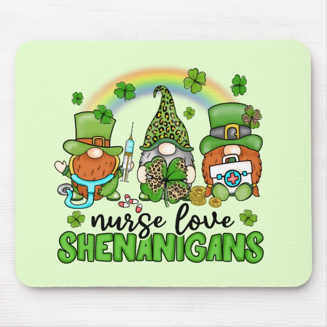 Nurse Love Shenanigans St. Patrick's Mouse Pad (Front)