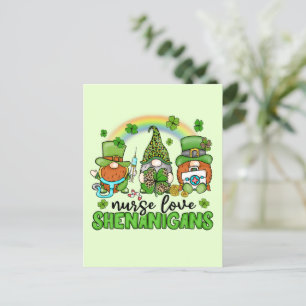 Nurse Love Shenanigans St. Patrick's Postcard