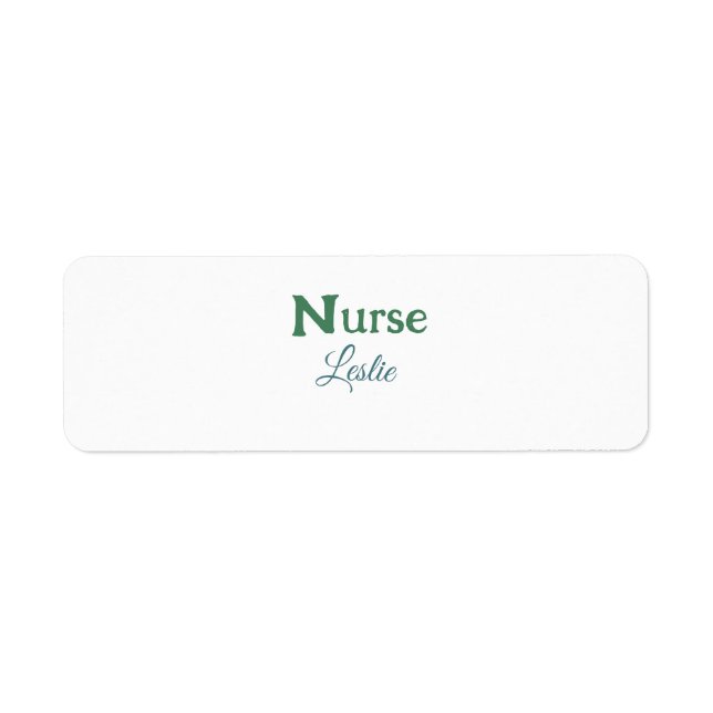 Nurse medical doctor add name text green blue sipl (Front)
