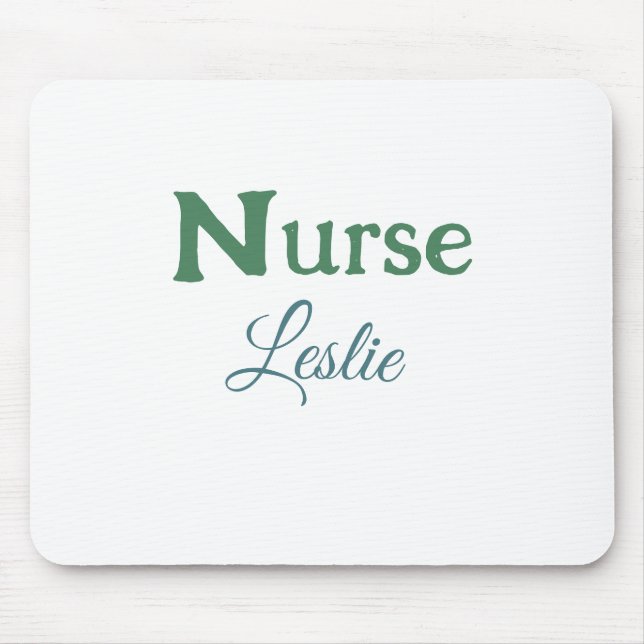 Nurse medical doctor add name text green blue sipl mouse pad (Front)