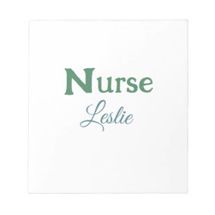Nurse medical doctor add name text green blue sipl notepad