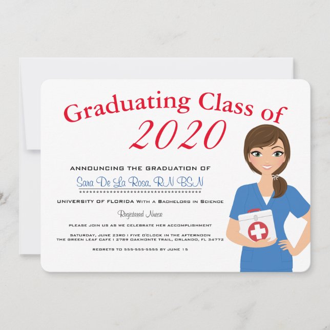 Nurse Medical Graduation Invitation (Front)