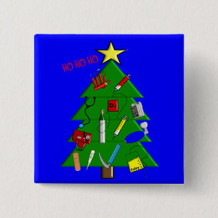 Nurse/Medical Staff Christmas Cards and Gifts 2 Inch Square Button